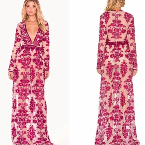For Love And Lemons Dresses & Skirts - 🚫SOLD🚫 For Love & Lemons ‘Temecula’  maxi dress in berry sz M